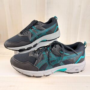 Asics Women's 8.5 Gel-Venture 8 1012B230-001 Black/Teal Trail Running Shoes
